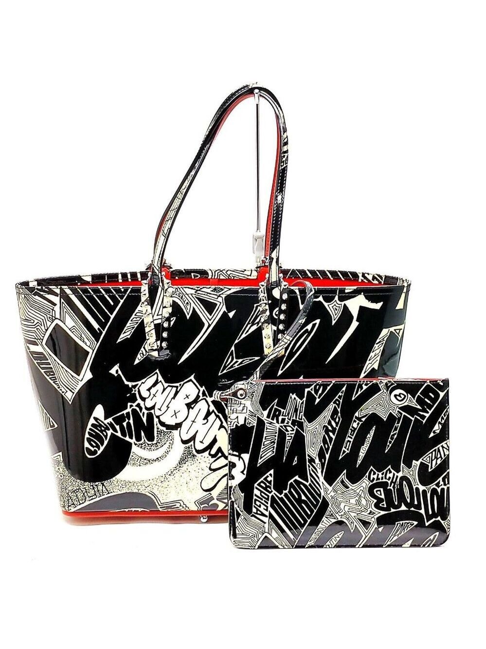 Christian Louboutin Tote Bag Black Patent Leather 995-070425